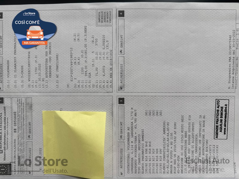 23 - Volkswagen T-Cross 1.0 tsi advanced 110cv