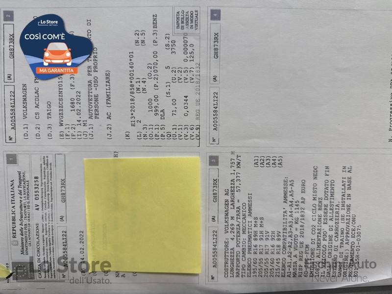 23 - Volkswagen Taigo 1.0 tsi life 95cv